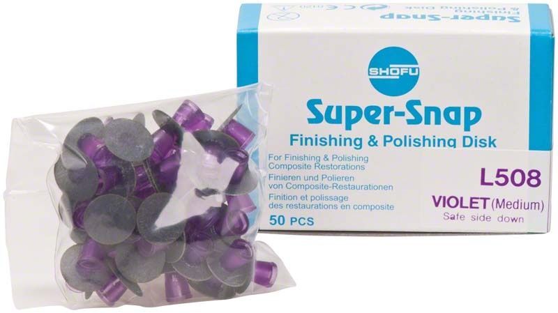 Super-Snap Polierscheiben mittel von Shofu Dental in Verpackung.