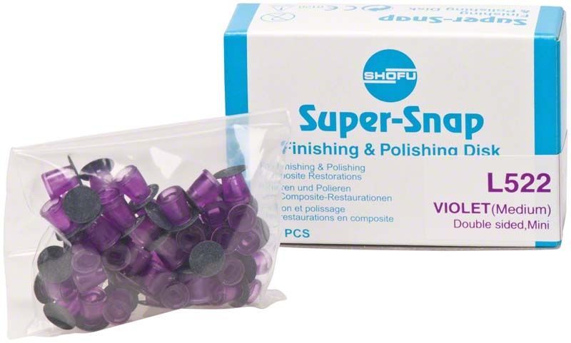 Super-Snap Polierscheiben mittel in violetter Farbe, doppelseitig beschichtet, Mini.