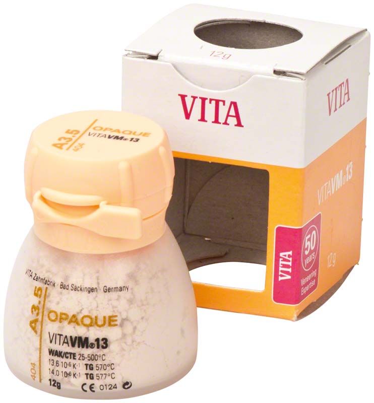 VITA VM 13 Opaque Keramikmasse 12g mit Verpackung und Produktdetails.