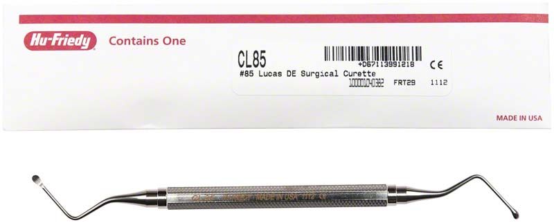 Chirurgische Kürette Lucas löffelförmig Figur 85 mit Griff 522, 2,5 mm.