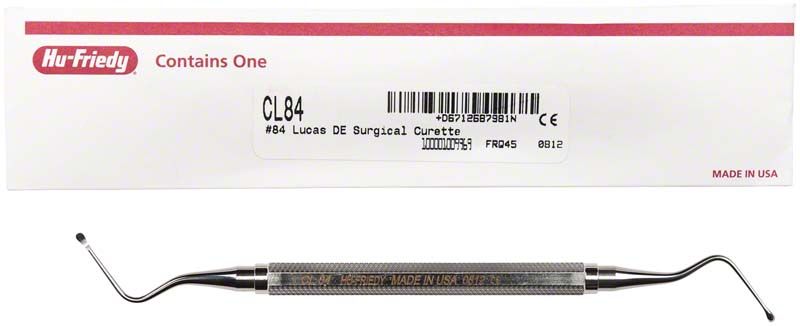 Chirurgische Kürette Lucas löffelförmig Figur 84 mit Griff, 2,0 mm.