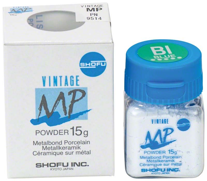 Vintage MP Effektmasse 15g Bl in blauer Verpackung mit Shofu-Logo.