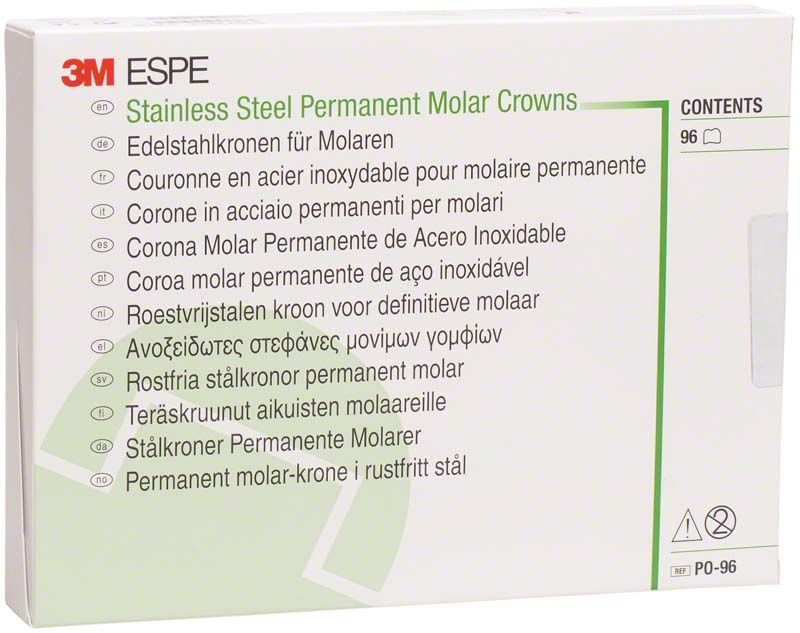 Edelstahlkronen 6-Jahr-Molaren Intro Kit Verpackung von 3M.