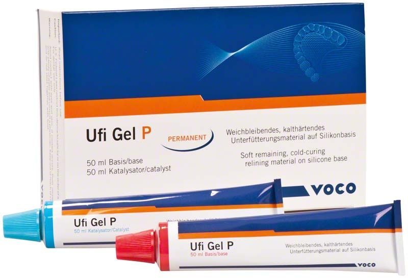 Weichbleibendes Unterfütterungsmaterial Ufi Gel® P Tuben von Voco.