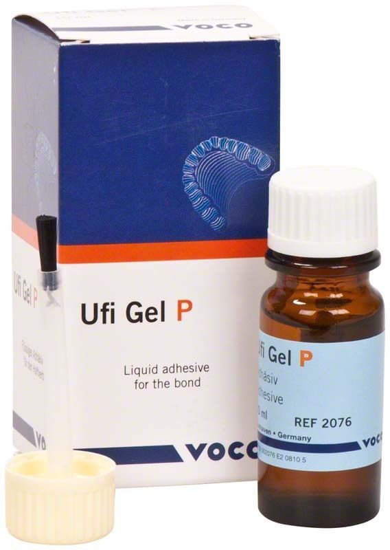 Ufi Gel P Flasche und Applikator neben Verpackung.