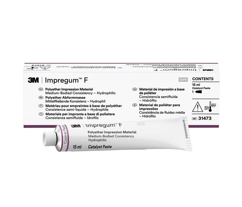 Impregum F Katalysatorpaste 15ml Tube und Verpackung mit Textaufdruck.