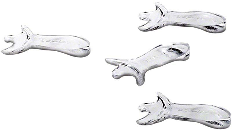 Ergonomisch geformte Löffelgriffe aus Kunststoff für zahnmedizinische Anwendungen.