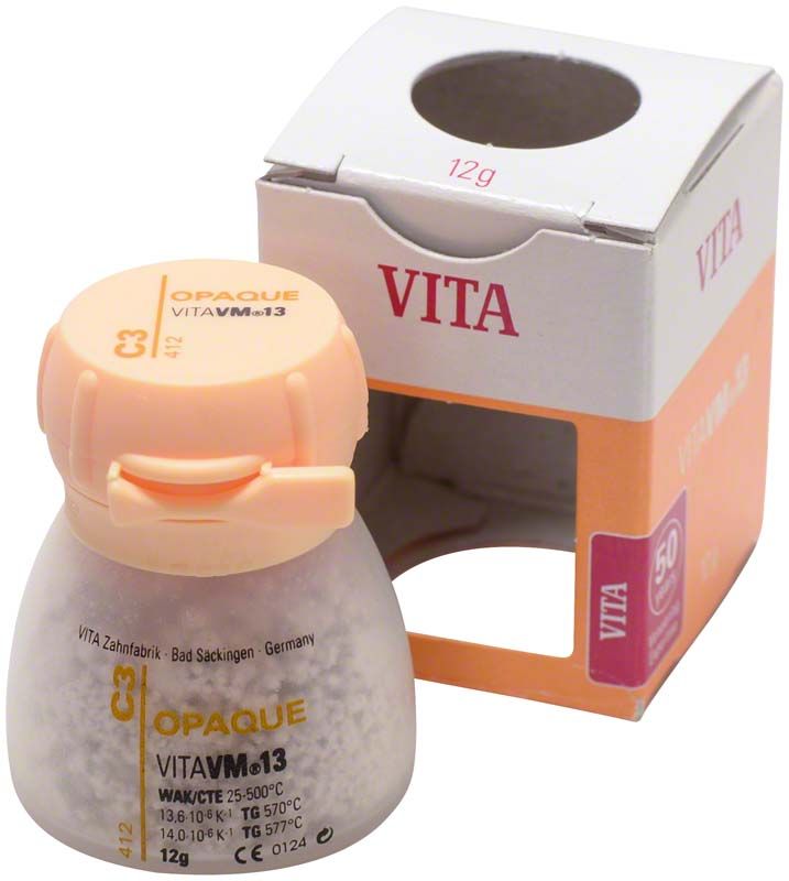 VITA VM13 Opaque 12g C3 Flasche vor Verpackung.
