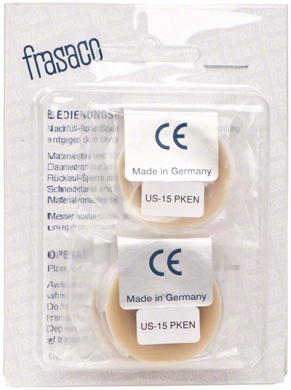 Verpackung mit zwei Matrizenbandrollen von medic-star, 15m, transparent.