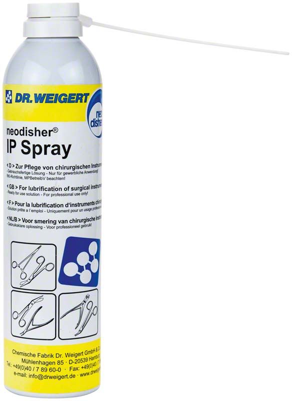 Sprühflasche des neodisher® IP Spray für dentale Instrumentenpflege.