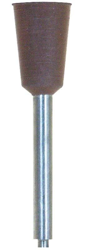 Brauner Silikonpolierer Brownie® Schaft W für Dentaltechnik.