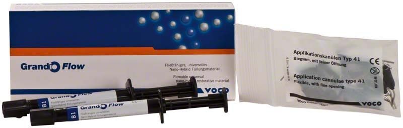 Grandio® Flow Spritzen B1 mit Verpackung und Applikationskanülen-Typ 41.
