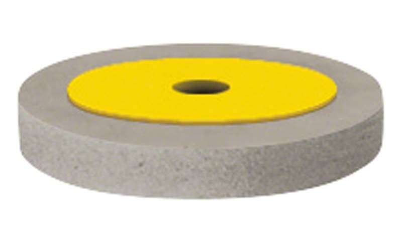EVE Diapol unmontiert, fein, Schleifscheibe in grauer Farbe mit gelbem Zentrum.