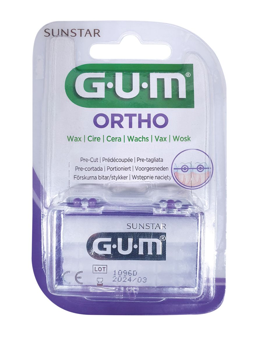 GUM® ORTHO Wachs im Etui, transparent und geschmacksneutral.