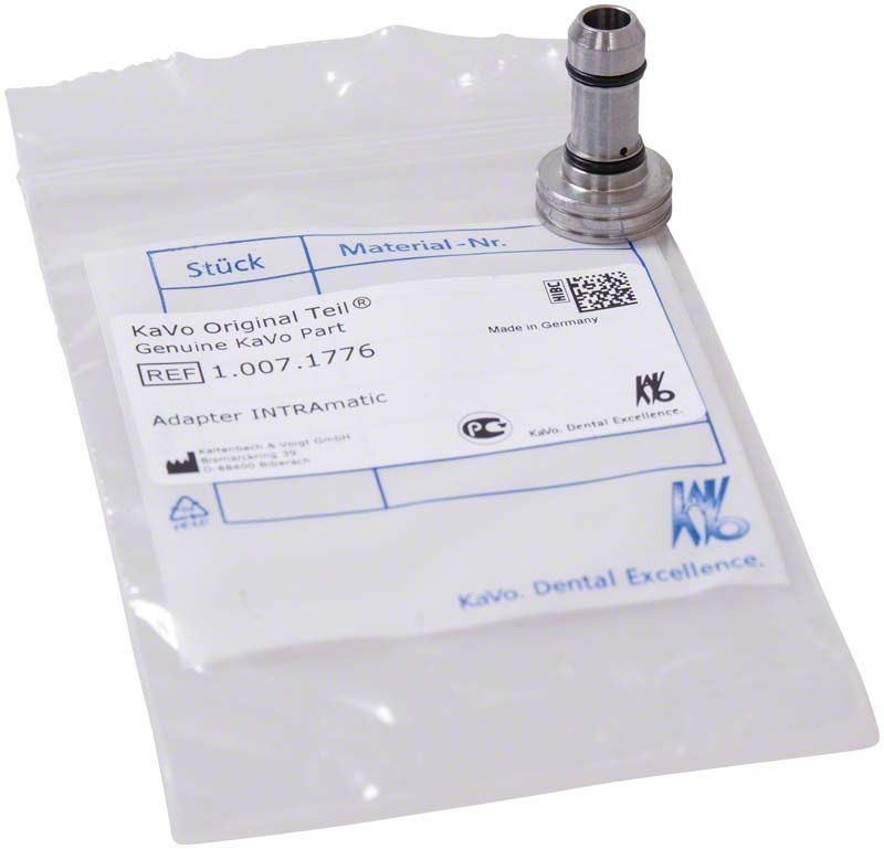 Adapter Intramatic von KaVo Dental auf Verpackung mit Etikett