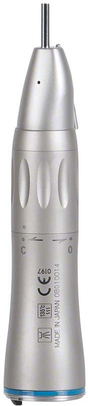 Ti-Max X Chirurgie-Handstück Typ X-SG65L, silberne Vorderansicht mit blauer Basis.