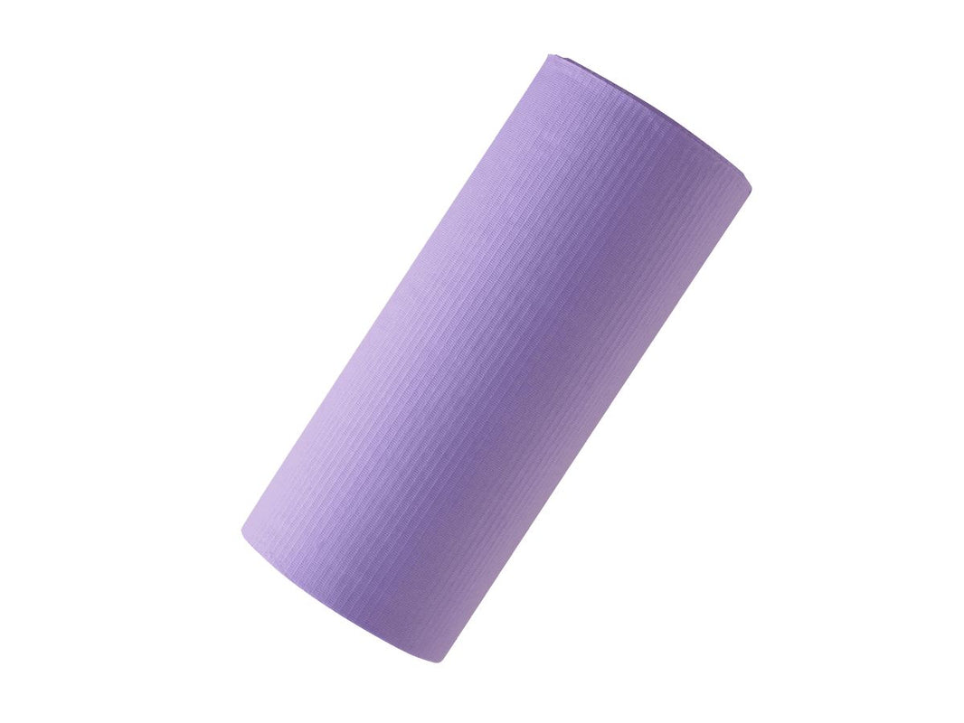 Monoart Patientenumhänge beschichtet in lila, gerollte Ansicht.