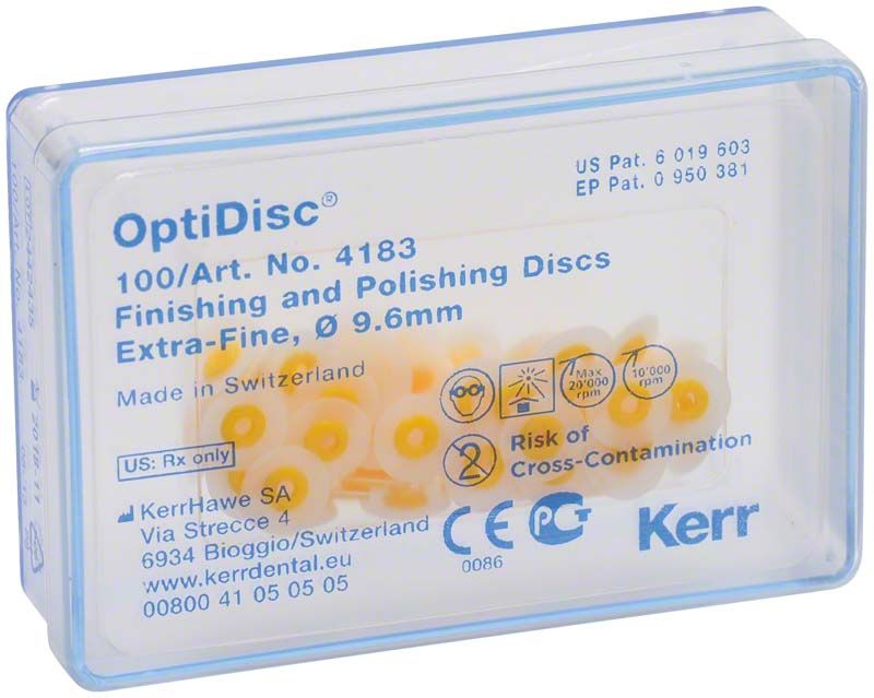 OptiDisc Polierscheiben 9,6mm, extra-fein in transparenter Verpackung.