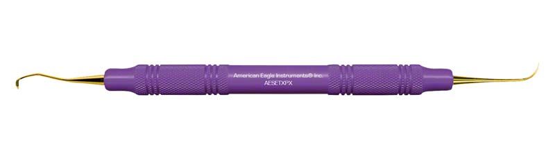 Violetter American Eagle XP Scaler EagleTalon™ mit goldenen Spitzen für Zahnreinigung.