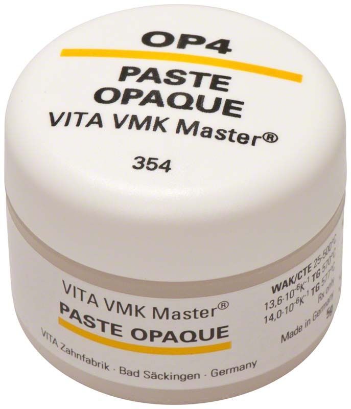 OP4 VITA VMK Master Opaque Paste in weißem Tiegel.