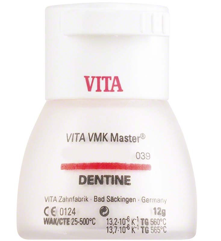 VITA VMK Master 3D Dentine 12g Behälter mit rotem Schriftzug.