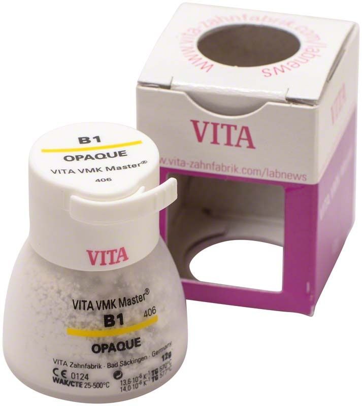 VMK Master Opaque 12g B1 in weißem Behälter mit Verpackung.