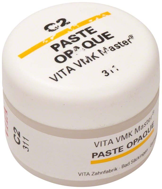 VMK Master Opaque Paste C2 in weißem Behälter mit gelbem Streifen.