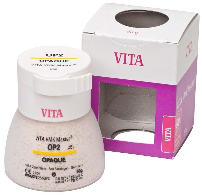 VMK Master Opaque 50g OP2 in weißem Behälter mit Verpackung.