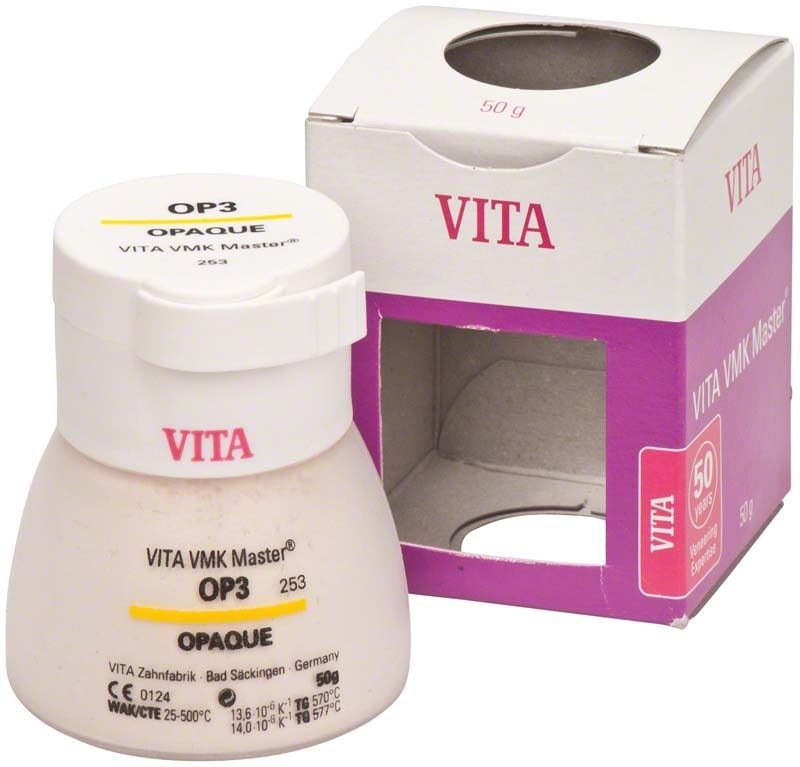 VMK Master Opaque 50g OP3 in weißem Behälter mit Verpackung.