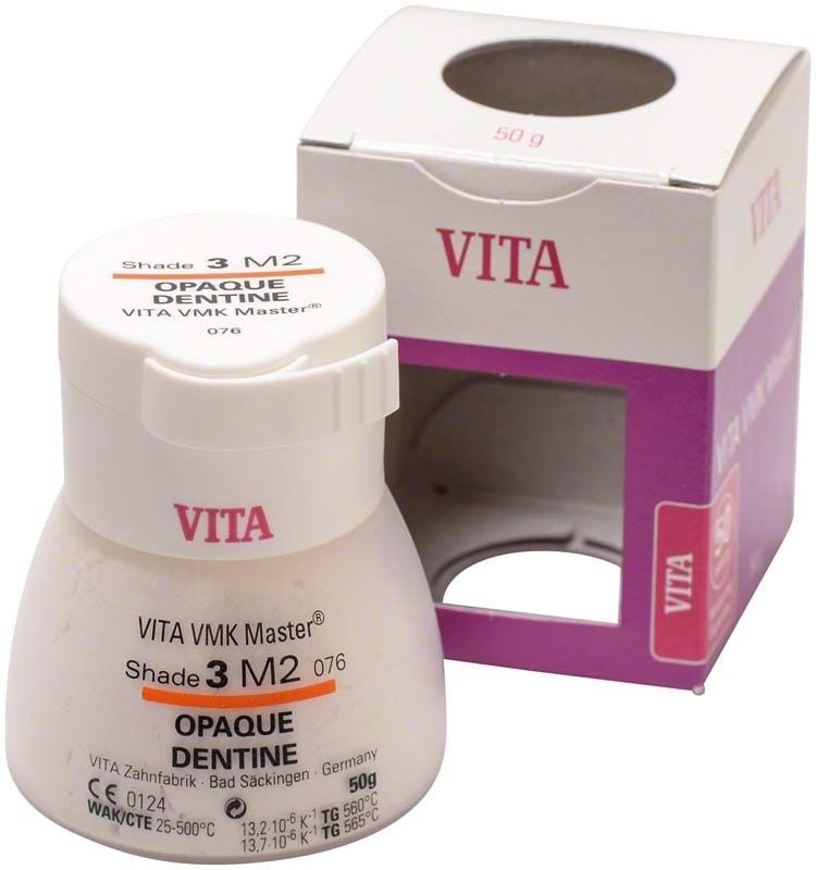 VMK Master 3D Opaque Dentine 50g 3M2 Verpackung mit Produktansicht.