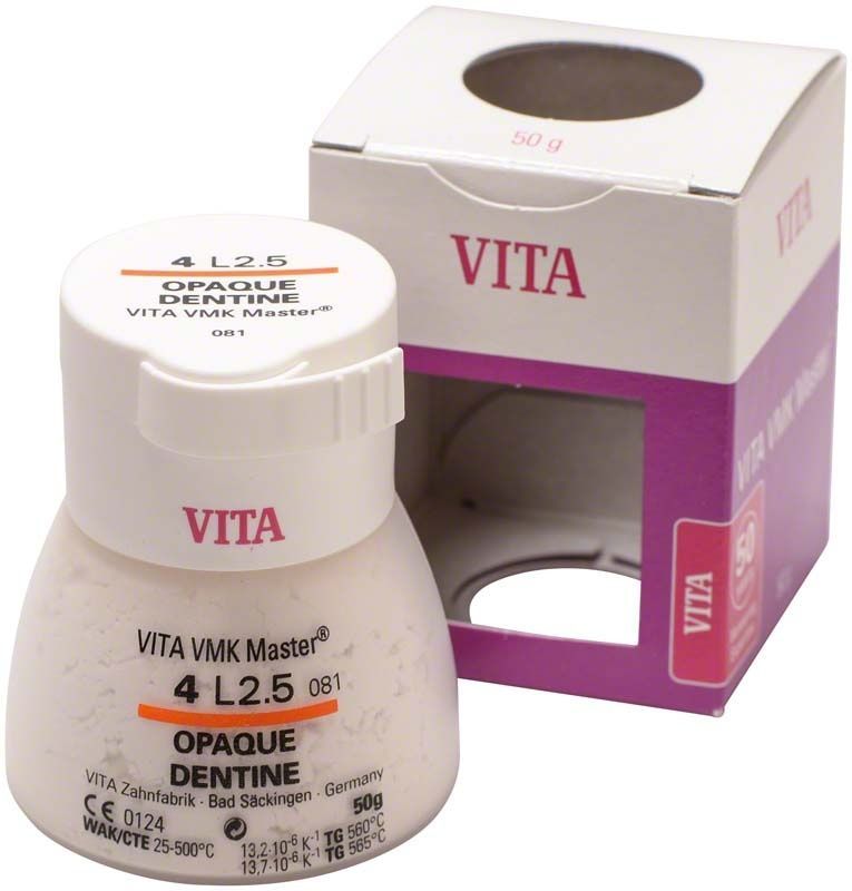 VMK Master 3D Opaque Dentine 50g 4L2.5 in weißer Dose mit Verpackung.