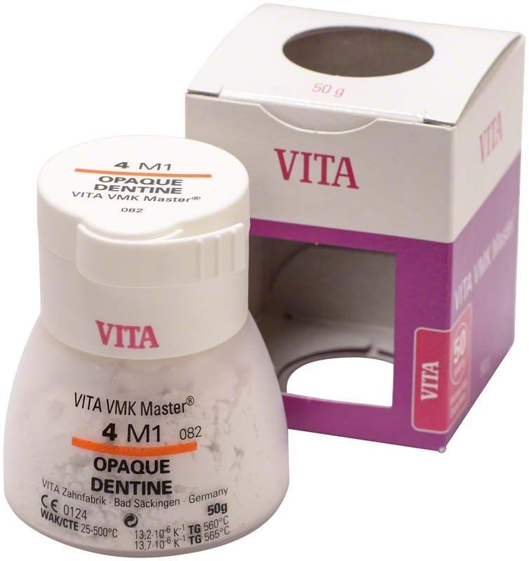 VMK Master 3D Opaque Dentine 50g 4M1 in weißer Verpackung mit Produkttext.
