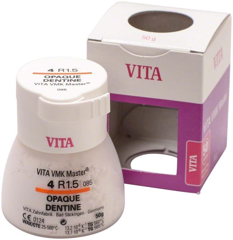 VMK Master 3D Opaque Dentine 50g 4R1.5 Verpackung mit geöffneter Box.