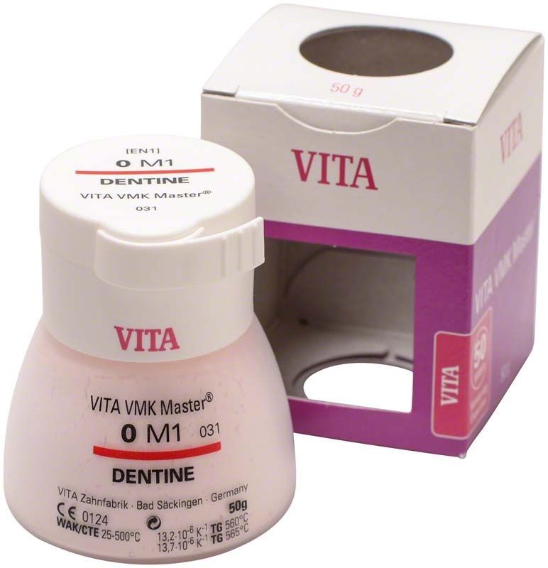 VMK Master 3D Dentine 50g 0M1 Zahnpulver mit Verpackung.