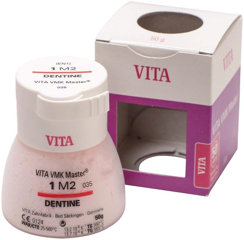 VMK Master 3D Dentine 50g 1M2 Zahnersatzmaterial mit Verpackung.
