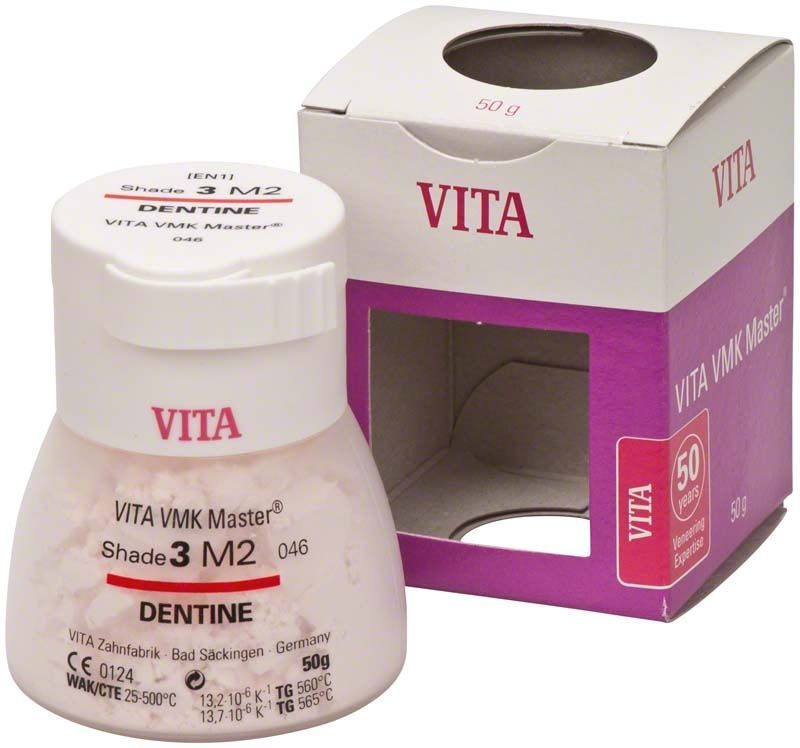 VITA VMK Master Dentine 50g 3M2 Verpackung mit Keramikpulver.