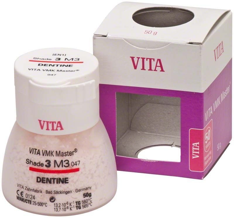 VMK Master 3D Dentine 50g 3M3 Zahnmaterial in Verpackung.