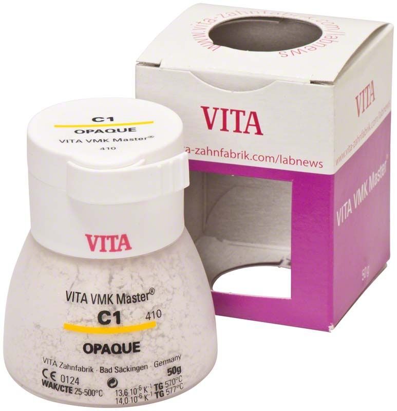 VMK Master Opaque 50g C1 in weißer Verpackung mit VITA-Logo.