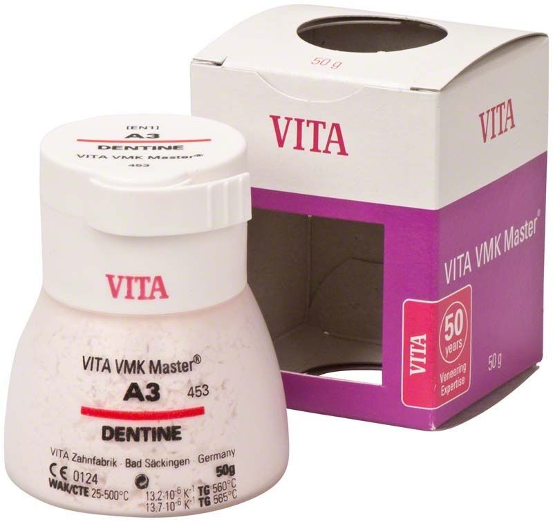 VITA VMK Master Dentine A3 Verblendkeramikdose vor Verpackung.