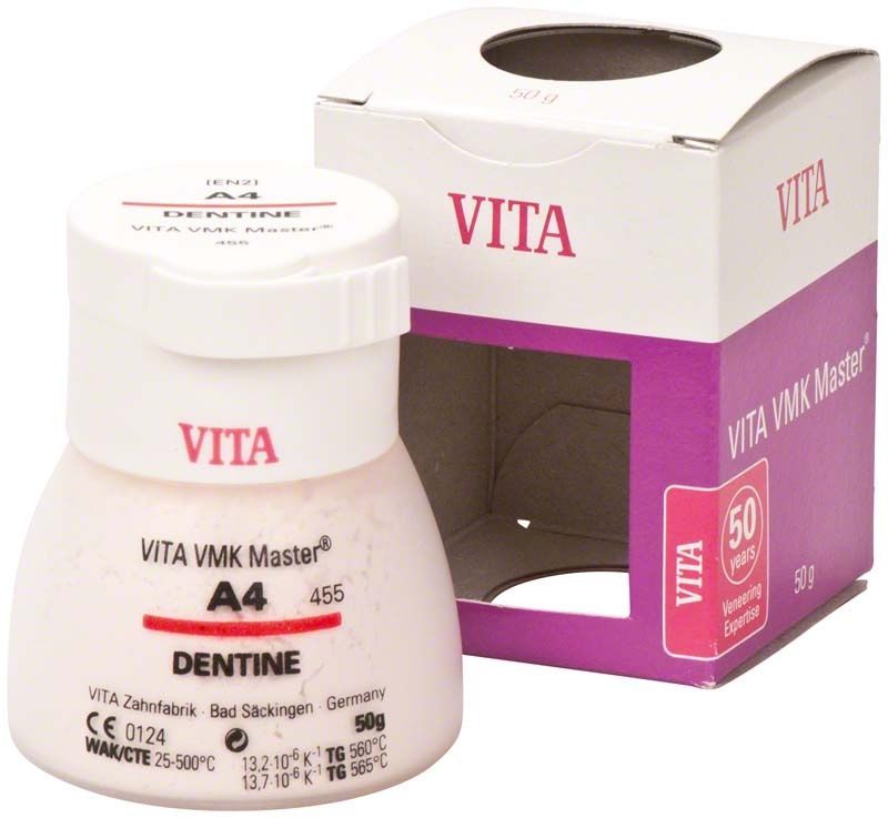 VITA VMK Master Dentine A4 Keramikdose vor Verpackung.