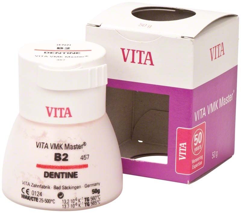 VITA VMK Master Dentine B2 Zahnpulver 50g mit Verpackung.
