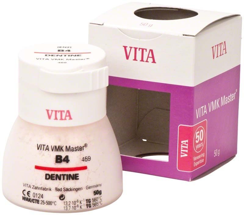 VMK Master Dentine B4 50g mit Verpackung und Beschriftung.