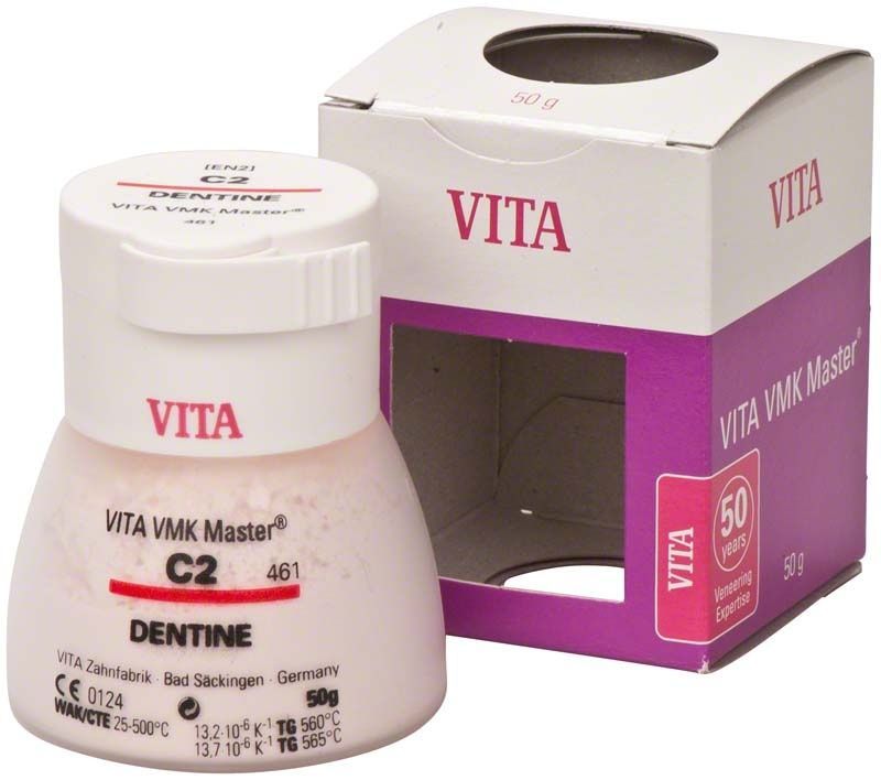 VMK Master Dentine 50g C2 mit Verpackung und Produktinformation.