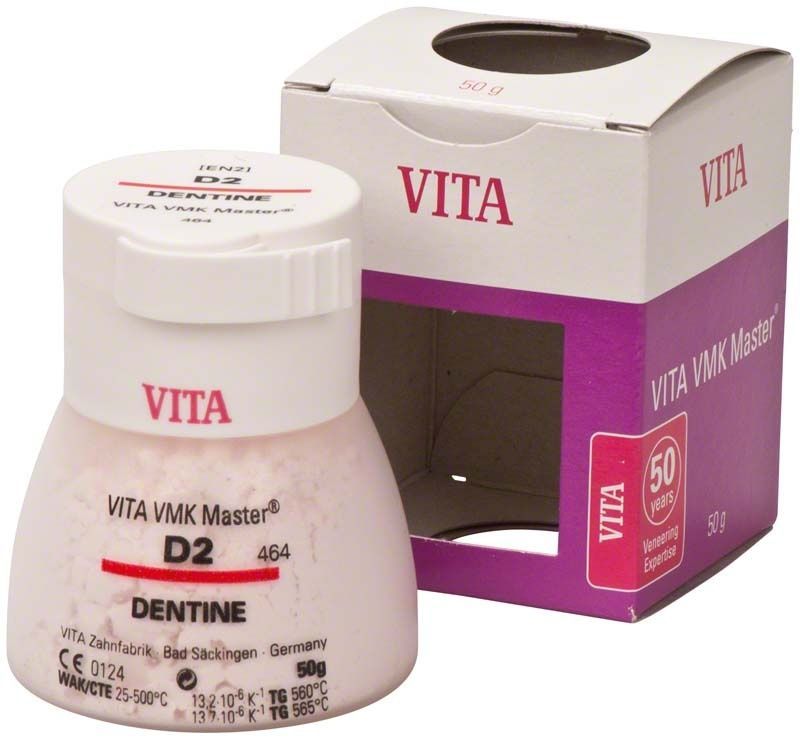 VMK Master Dentine 50g D2 Zahnpulver in weißer Verpackung