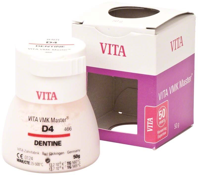 VMK Master Dentine D4 Pulver, 50g, mit Verpackung.