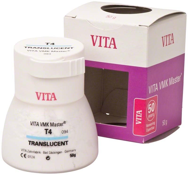 VITA VMK Master TRANSLUCENT 50g T4 Keramikdose und Verpackung.
