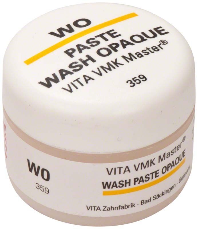 VITA VMK Master Wash Opaque Paste in weißem Kunststoffbehälter.