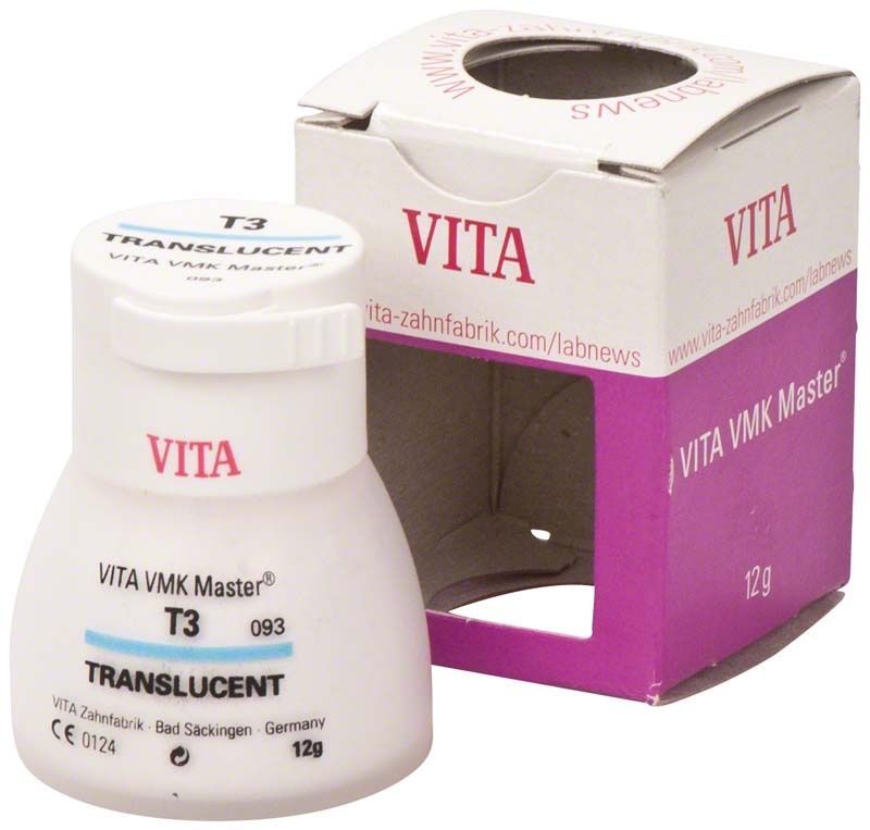 VITA VMK Master TRANSLUCENT 12g - T3 Zahnkeramik-Pulver mit Verpackung.