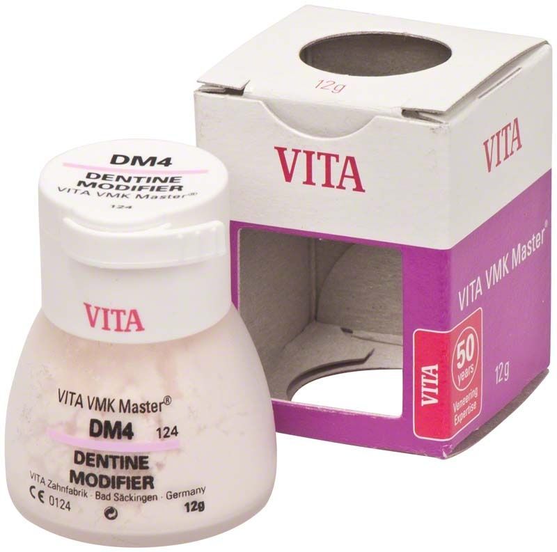 VITA VMK Master Dentin Modifier DM4 im Tiegel mit Verpackung.
