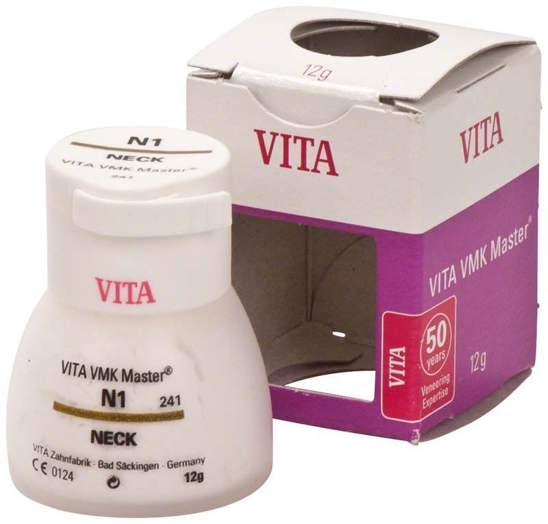 VITA VMK Master N1 Keramikpulver neben geöffneter Verpackung.